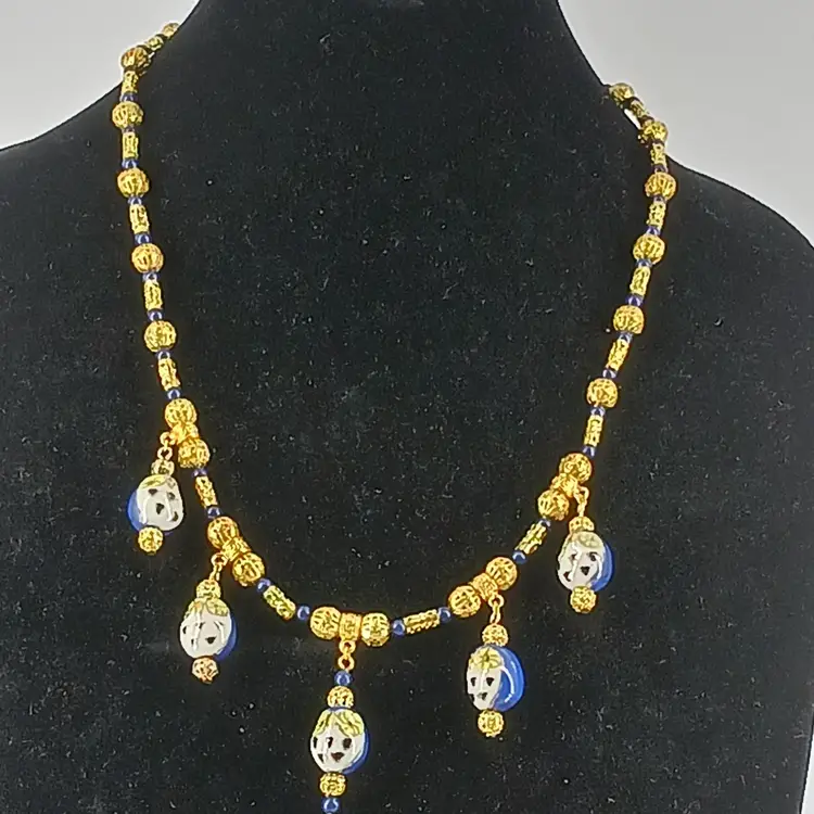 Porcelain Owl Beaded Necklace