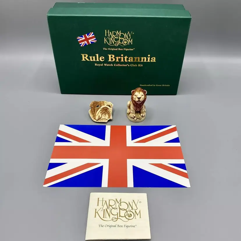 Harmony Kingdom Royal Watch Kit 2002 Rule Britannia Clarence Lion Figurine Bulldog Pin In Box
