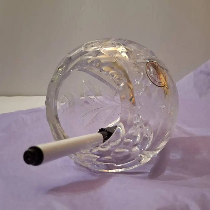 Glass 24%  lead crystal orb ashtray
