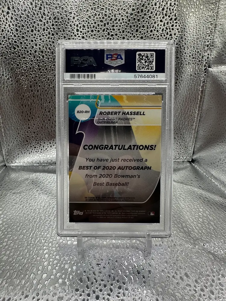 Robert Hassell III 2020 Bowman’s Best Auto PSA 10 Washington Nationals