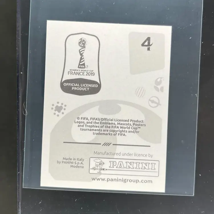 Official Trophy 2019 Panini Women’s World Cup Sticker Soccer Card