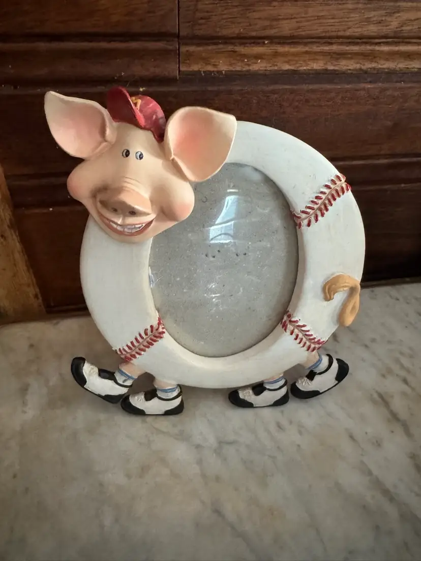 Pig Baseball Softball Picture Frame