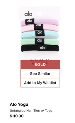 Alo Untangled Hair Ties RARE