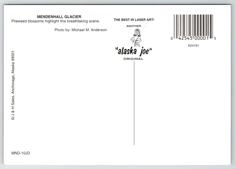 Postcard Mendenhall Glacier on Alaska's Inside Passage Geomorphology