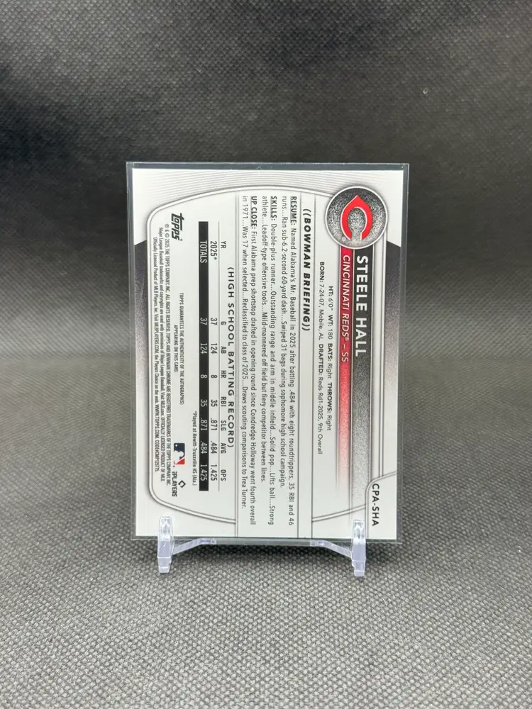 Steele Hall 2025 Bowman Draft Chrome 1st Bowman Sparkle Autograph /71