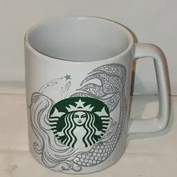 #01 - Starbucks Mermaid Mug 2020 11oz White w/ Gray Print *J