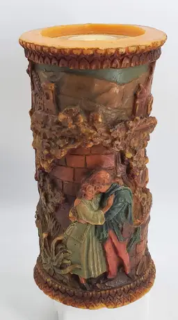 Carved Eternity Candle Vintage Johan Gunter Lovers Scene