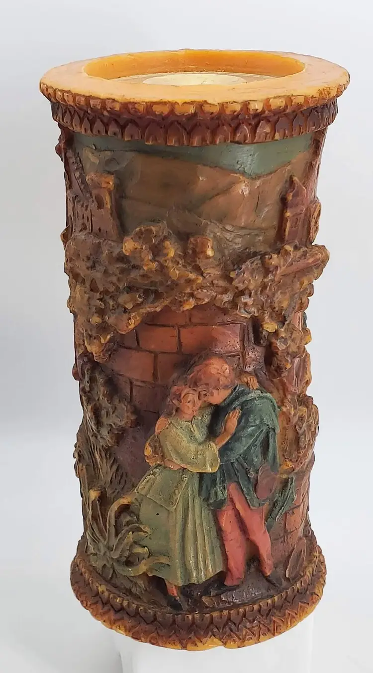 Carved Eternity Candle Vintage Johan Gunter Lovers Scene