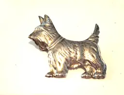 Vintage Sterling Silver Scottie Scotty Dog Brooch Pin Marked