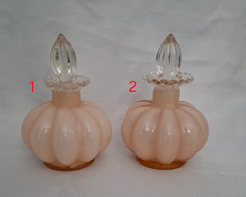 59 Vintage Fenton Pink Peach Melon Perfume Bottle