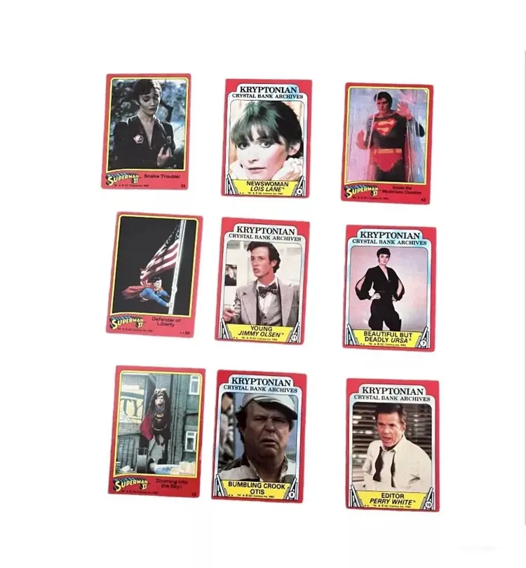 Lot 16 Vintage 1980 Topps DC Comics Superman 2 Movie Trading Card Cards TCG CCG