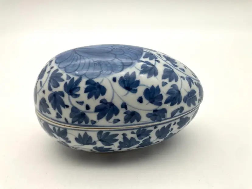 BIN - Handpainted Egg Trinket Box Thailand