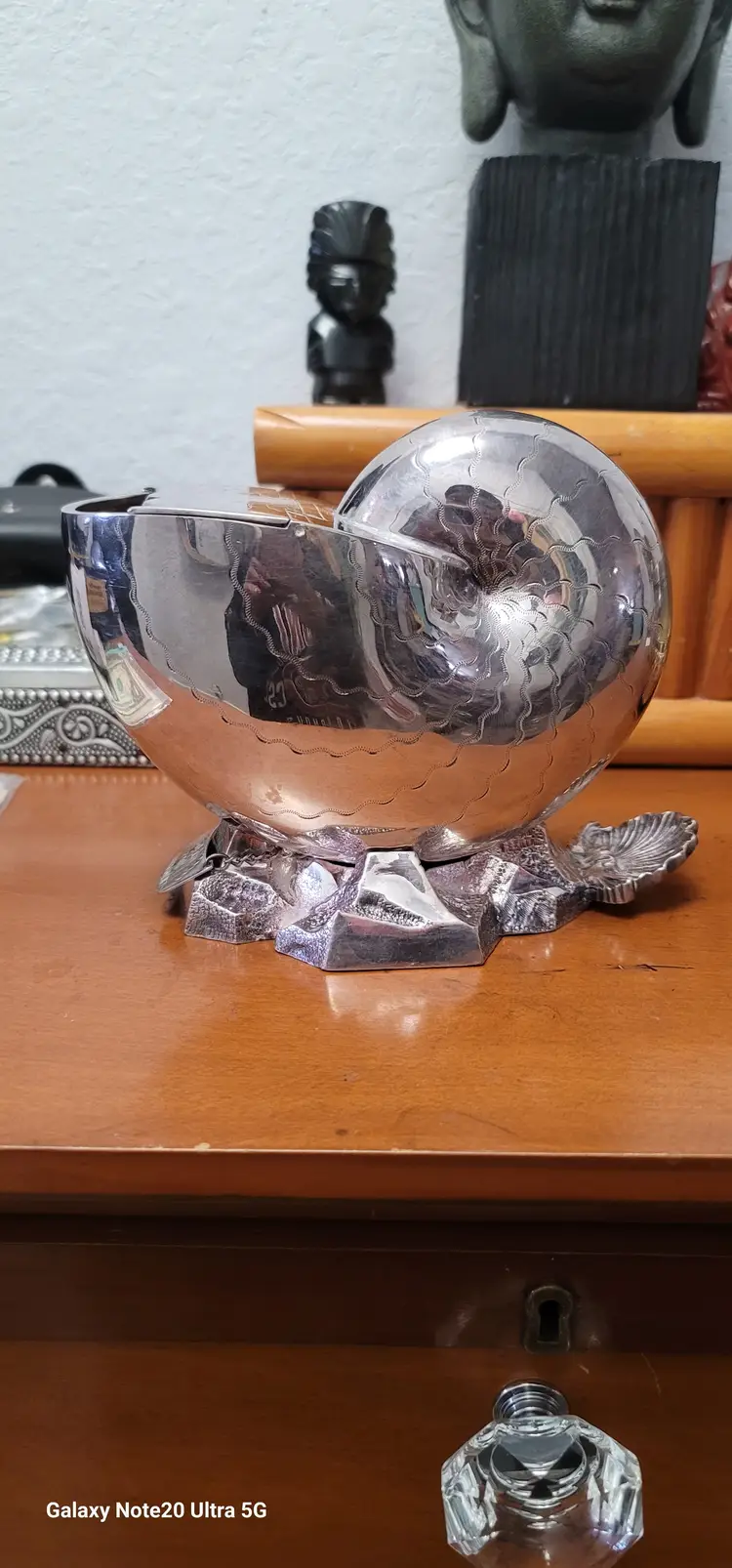 Sterling silver plated Nautilus spoon warmer (2 pictured buyers Choice of 1)