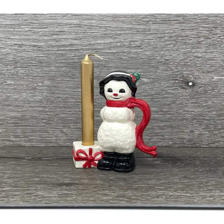 Vintage Goebel Christmas Snowman Candleholder