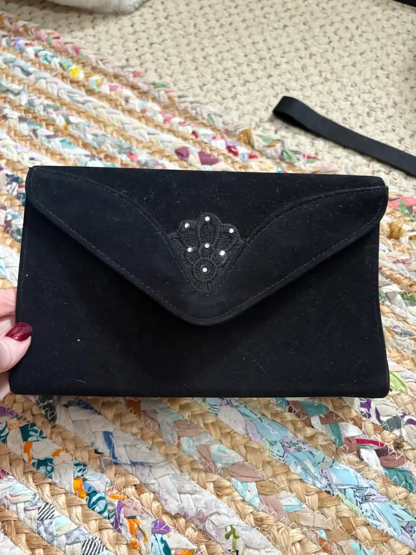 Vintage Black Envelope Style Purse