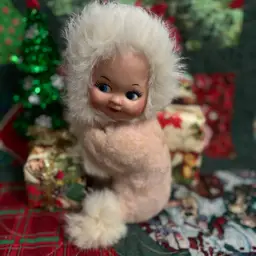 2-Vtg Pink Plush Rubber Faced Hugger Doll Fur Trim No Tag Needs Love And Attention