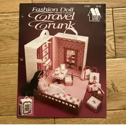 Fashion Doll Plastic Canvas Travel Trunk DIY Adorable