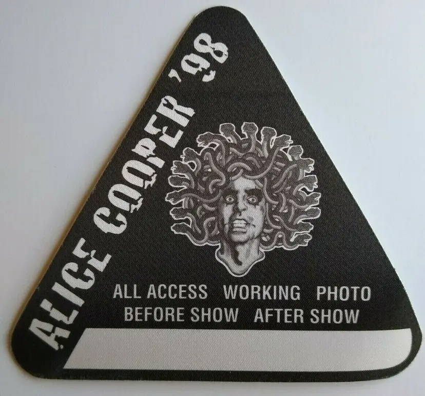 Alice Cooper Backstage Pass Original Hard Rock Heavy Metal Music Medusa Snakes