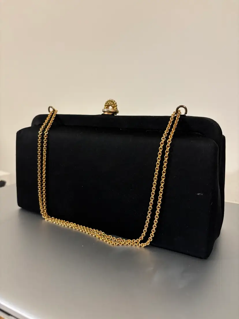 VINTAGE Black After Five Handbag With Change Purse