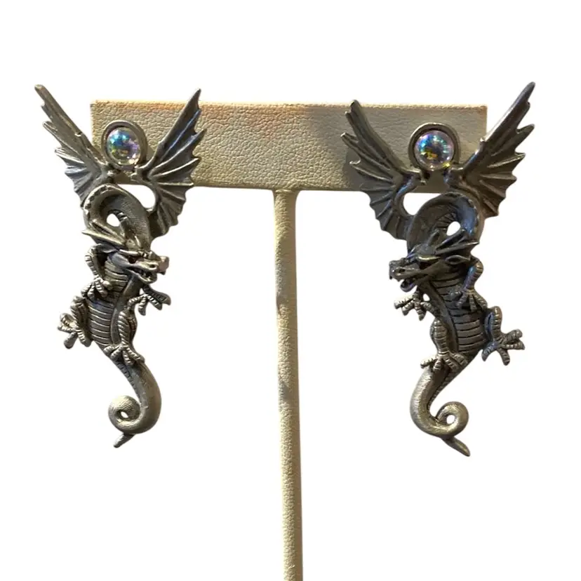 Vintage JJ Jonette Dragon Earrings