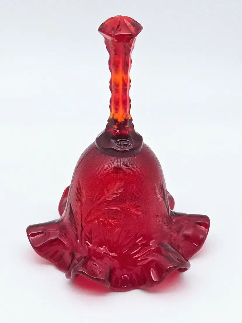 Fenton Red Cadmium Thistle Bell - Glows!