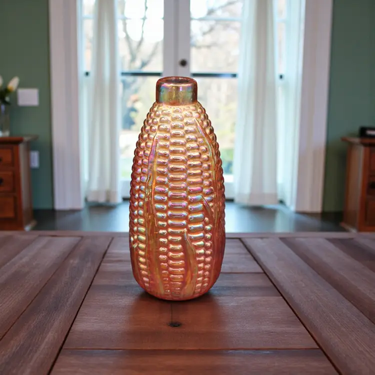 Imperial Carnival Glass Marigold Corn Cob Bud Vase – Iridescent Vintage Art Glass