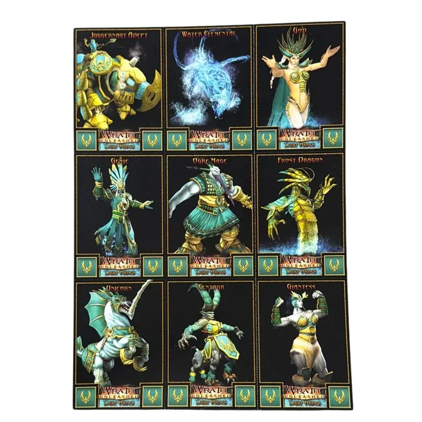 037. Uncut Sheet of Collectible Trading Cards for the 2004 Video Game Wrath Unleashed