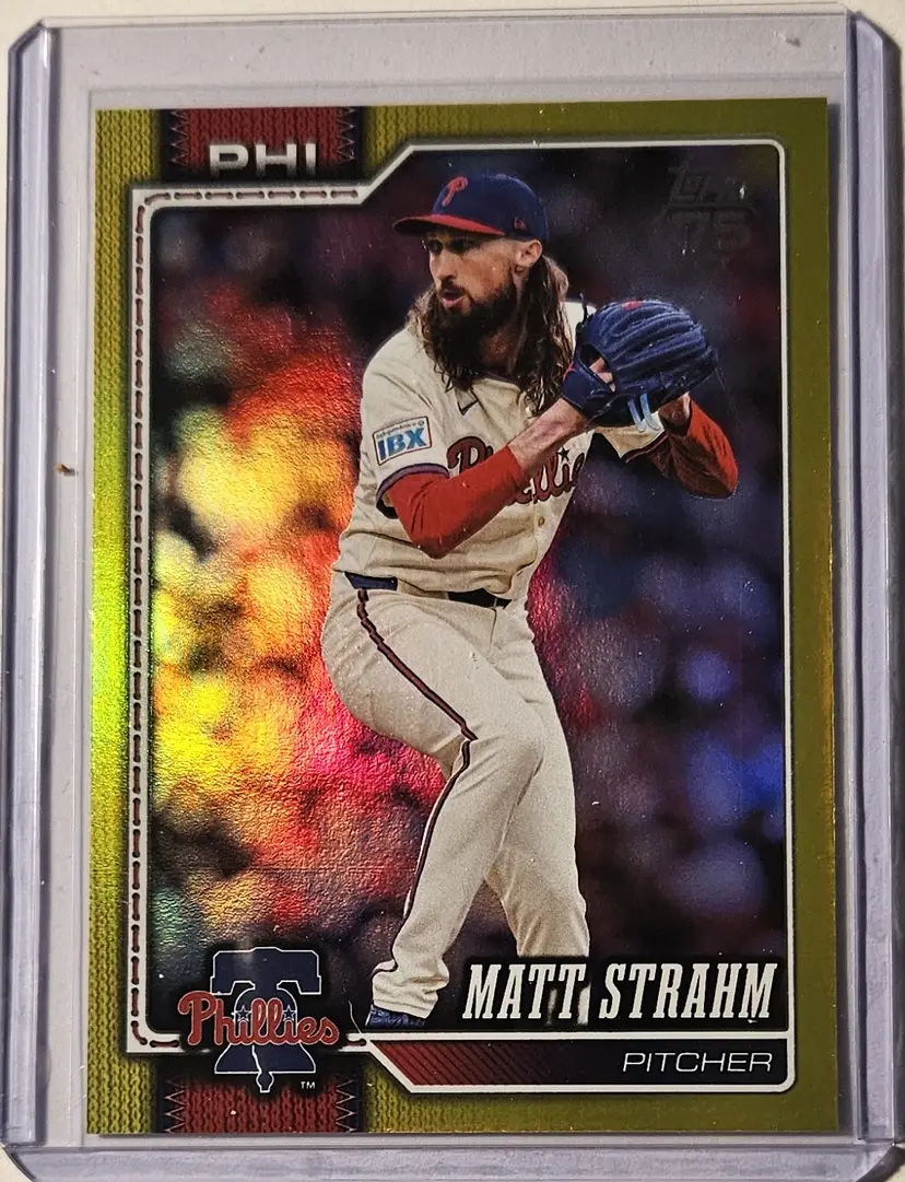 2026 Topps Series 1 Yellow Rainbow Foil Matt Strahm 244/399