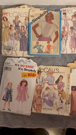 37 Patterns Simplicity Butterick McCall’s Burda New Look 20 Uncut 17 Cut SKU 8155