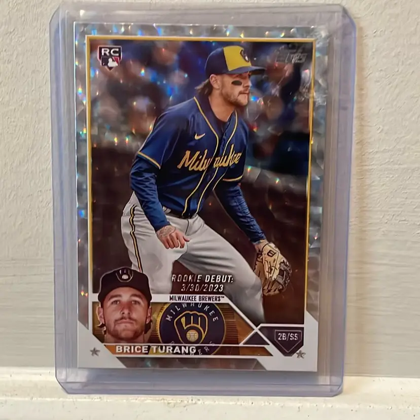 2023 Topps Update Brice Turang Rookie Debut RC Silver Pattern Foil Milwaukee Brewers