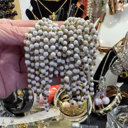 White Bead Cli On Earrings