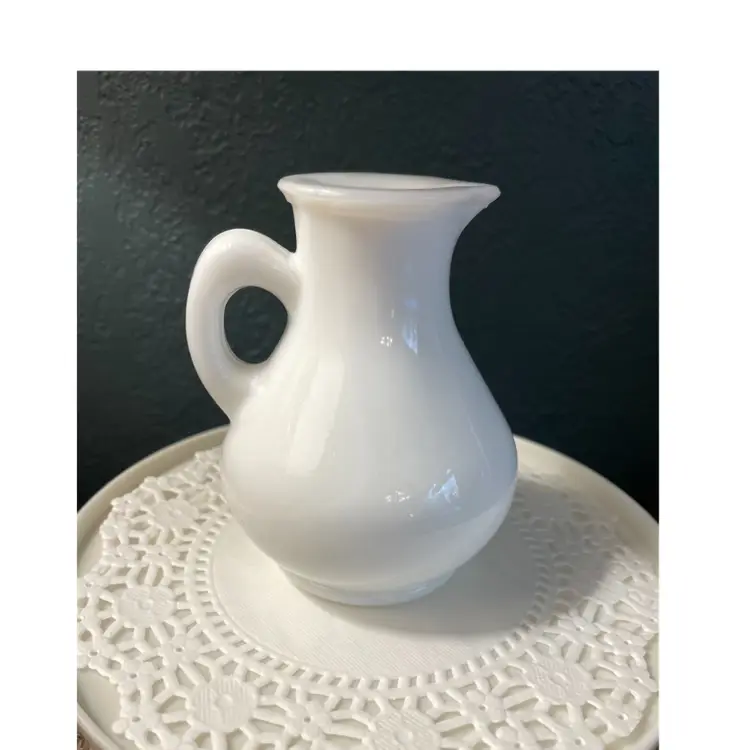 Avon Milk Glass Strawberries Pitcher 4" No Stopper