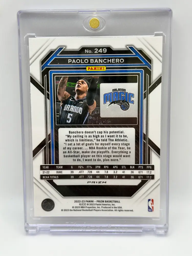 2022-23 Panini Prizm Basketball Paolo Banchero RC Red Cracked Ice Orlando Magic