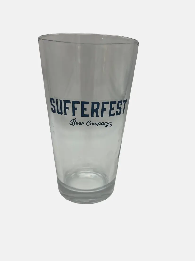 Sufferfest Beer Company Pint Glass Clear Glassware Drinkware Collectible Barware