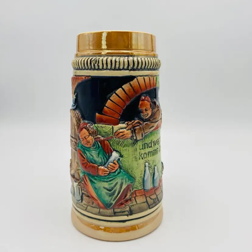 Vintage German Large Mug Beer Stein Made In Germany Werviel Bier Trinkt