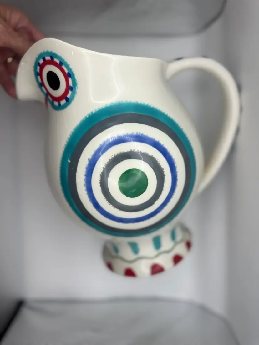 2004 Owl / Southwest Design Colorful Pitcher - The Cellar 10”
