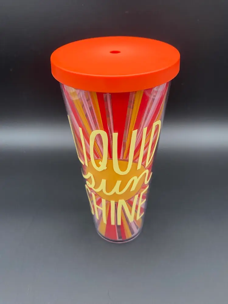 Starbucks Plastic Liquid Sunshine Pattern 24 oz Cold Cup Tumbler w/ Lid