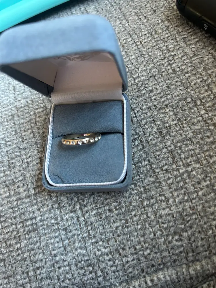 #207 gold tone ring. Size 7 with little faux rhinestones