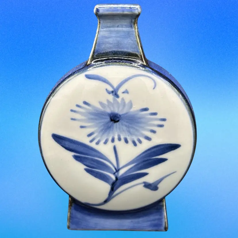 梅山窯 Taiko trunk flower vase/flask 1980’s
