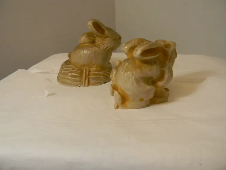 Rabbits Resin-Soapstone-Ceramics  Set of 2