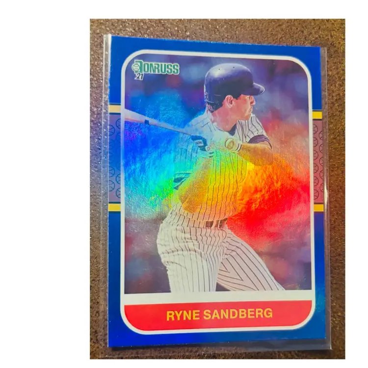 Ryne Sandberg 2021 Donruss Throwback Blue Color Match