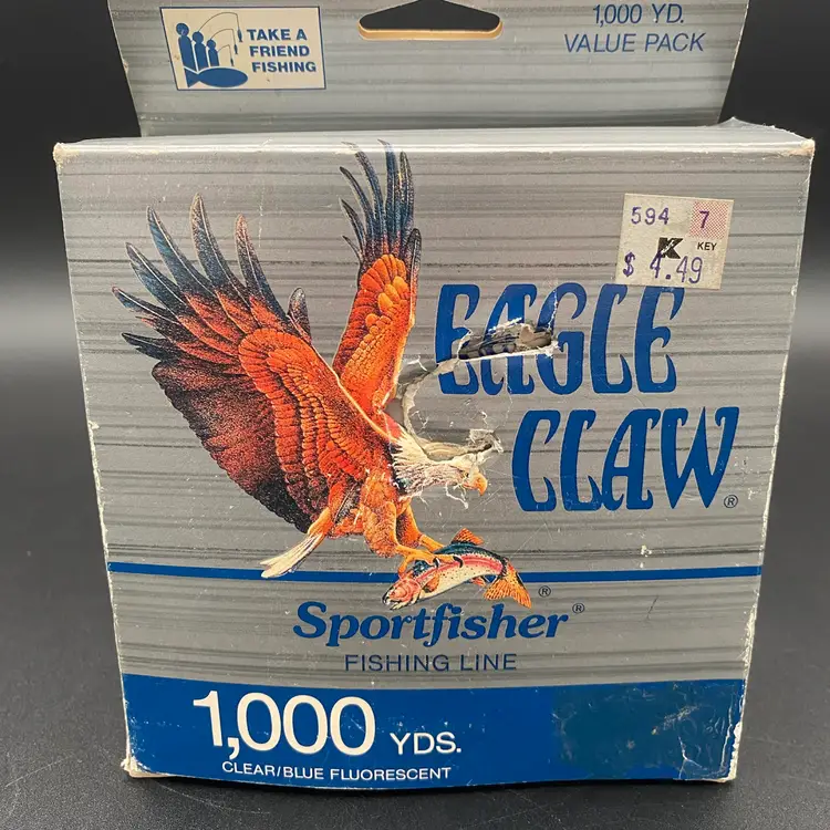 Eagle Claw Sportfisher Fishing Line - Clear/Blue Flourescent - 1,000 yds? - VTG