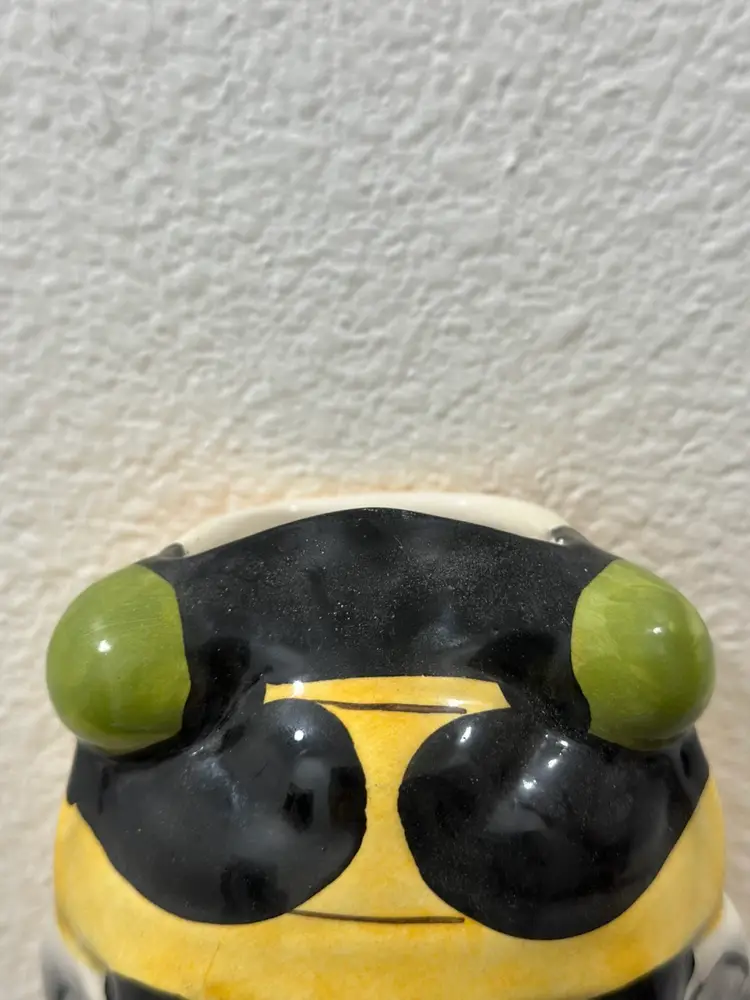 Vintage Louis Sicard Original French Majolica Cicada Wall Pocket Vase Provence