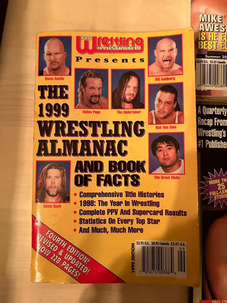 Wrestler Digest Lot Of 5 Including 1999 Wrestling Almanac And Book Of Facts