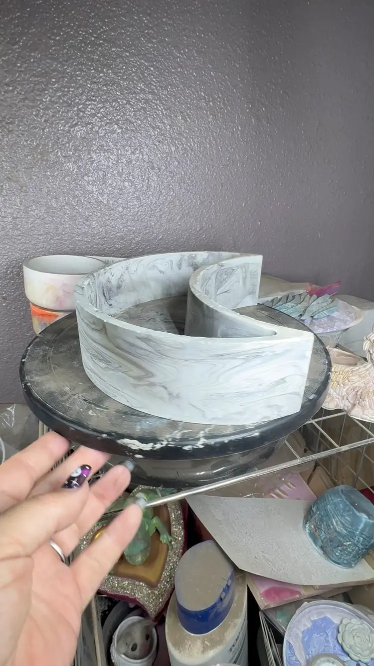 Crescent moon planter with “hidden” effects