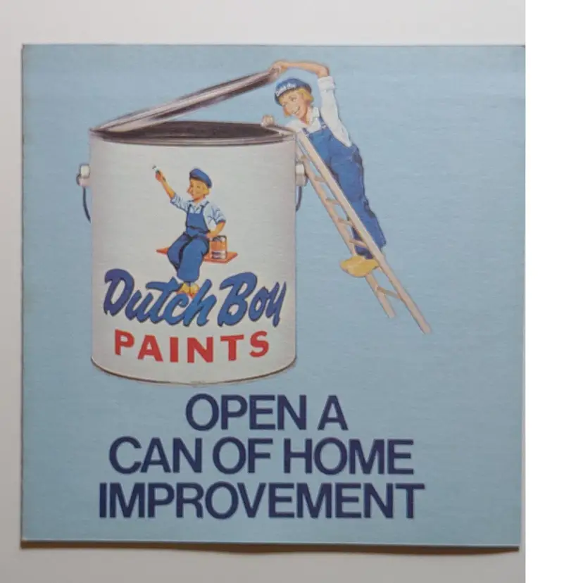 Dutch Boy Paints Vintage Foldout Flyer Brochure Booklet Advertising Boy Ladder