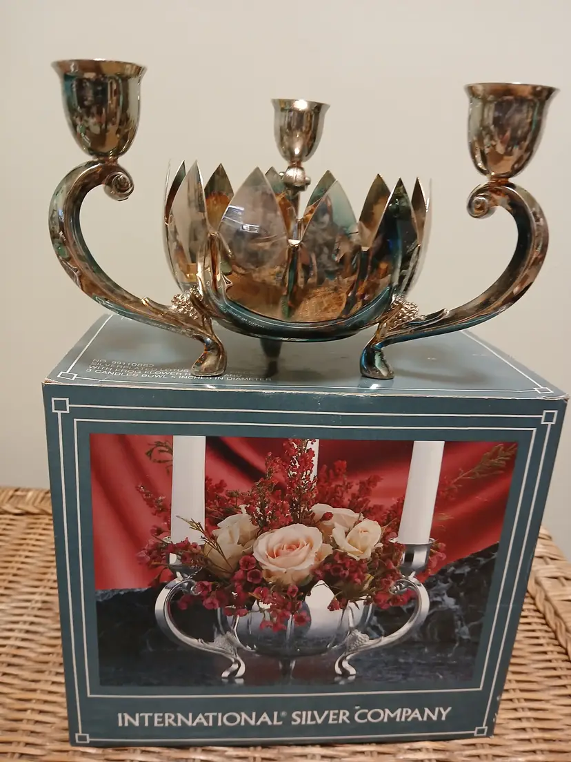 International Silver Company Triple Candle/Flower Holder