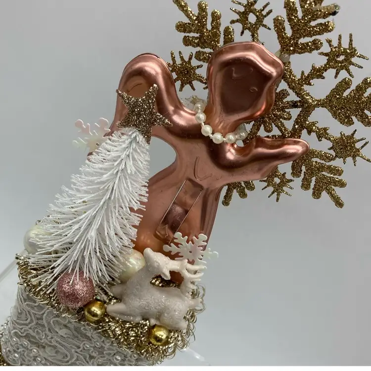 Elegant Christmas Angel Assemblage on a Spice Tin 10”H