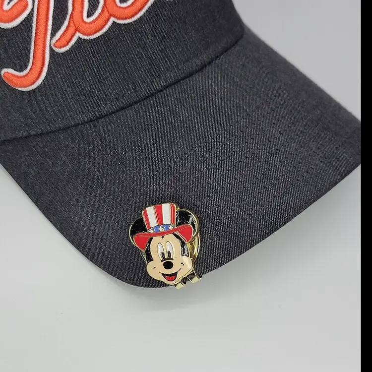 Unique One of a Kind USA Mickey Mouse Golf Ball Marker with Magnetic Hat Clip