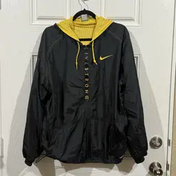 Vintage Nike FIT Livestrong Spell Out Pullover 1/4 Zip Windbreaker Jacket Large